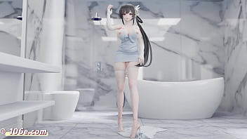 碧蓝航线镇海3d热舞 性感国漫vam诱惑 裸体抖音风mmd撩人纯舞