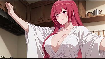 Anak Tiri Pulang Cepet, Ngeliat Bini Bokap Lagi Masak Pake Kimono Mungil, Bikin Greget. Kureha Enomoto Cosplay Mesum (ai-generated).